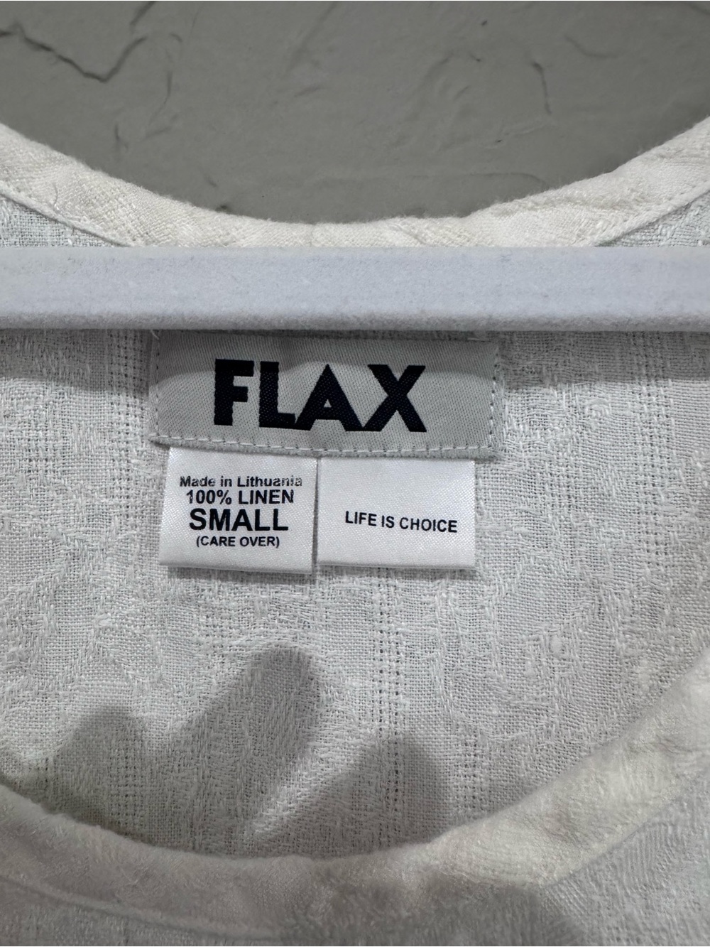FLAX 100% Linen White Scoop Neck Tank Top Shell Small Lagenlook Coastal - Picture 2 of 8